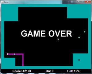 Отчёт от 10494 за Game Xonix / Поиграем?