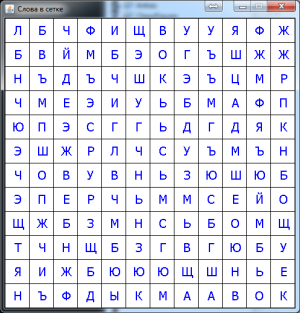 Отчёт от 10494 за Слова в Сетке / Матрица Боксиков
