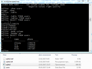 Отчёт от 10494 за База SQLite / SQLite - Знакомство
