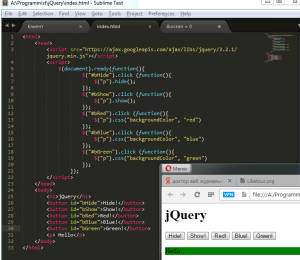 Отчёт от 10494 за Знакомство с jQuery / Эксперименты и кнопки