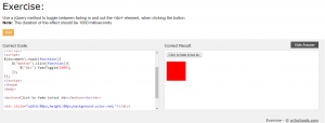 Отчёт от 10494 за Знакомство с jQuery / Эффекты появления и исчезновения