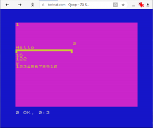 Отчёт от 10494 за ZX Labyrinth / Проба клавиатуры