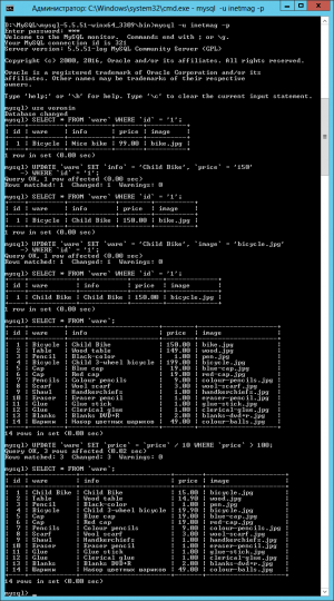 Отчёт от 10558 за Интернет-магазин / UPDATE товара