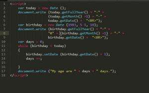 Отчёт от 11017 за Игры на JavaScript / Сколько мне дней