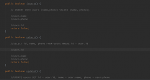 Отчёт от 11147 за MVC шаблон / MVC - PhoneBook - UserSQL - Methods