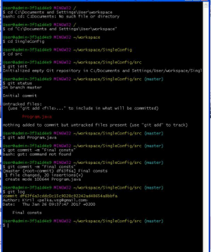 Отчёт от 11308 за Singleton / Singleton - Config - Git init