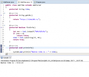 Отчёт от 11308 за Template method / Template Method - Web Parser - Time