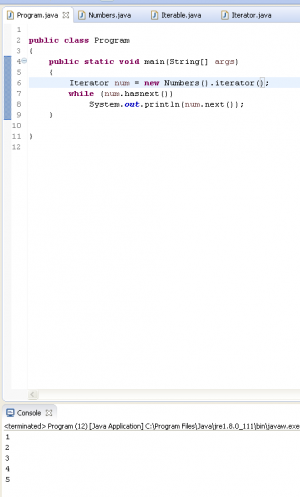 Отчёт от 11308 за Iterator / Iterator - Numbers - Inner class