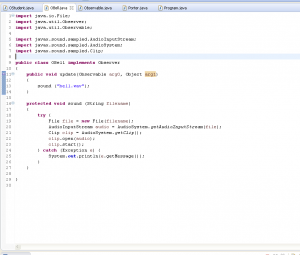 Отчёт от 11308 за Observer / Observer - School Bell - java.util.Observer