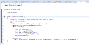 Отчёт от 11308 за MVC шаблон / MVC - PhoneBook - UserListSQL - Select