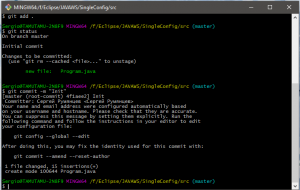 Отчёт от 11309 за Singleton / Singleton - Config - Git init