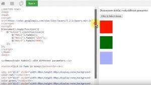 Отчёт от 11329 за Знакомство с jQuery / Эффекты появления и исчезновения