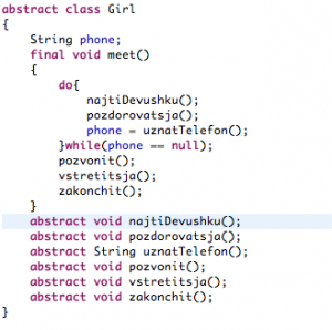 Отчёт от 11342 за Template method / Template Method - Girl - Abstract