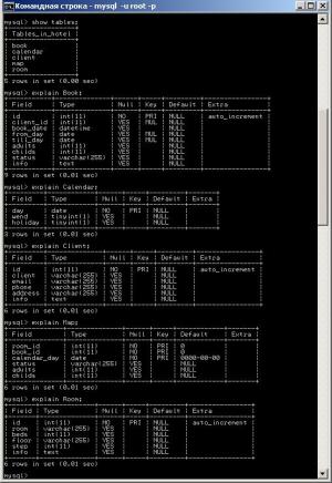Отчёт от 11423 за БД - Управление гостиницей / SQL запросы для создания Базы