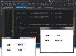 Отчёт от 11589 за Простой WPF  / WPF. Конвертер валюты. Класс конвертации.
