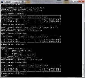 Отчёт от 11589 за БД - Управление гостиницей / Модель. SQL запросы для Room