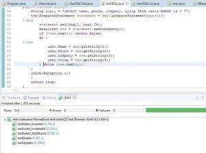 Отчёт от 1232 за MVC шаблон / MVC - PhoneBook - UserSQLTest - Select