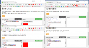Отчёт от 1295 за Знакомство с jQuery / Эффекты скольжения и базовая анимация