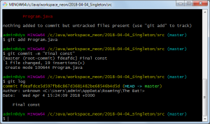 Отчёт от 16017 за Singleton / Singleton - Config - Git init