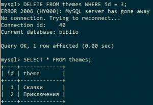 Отчёт от 16259 за SQL: ничего лишнего / Редактирование и удаление