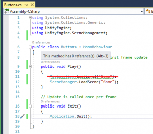 Отчёт от 17535 за Платформер на Unity / 2. Меню