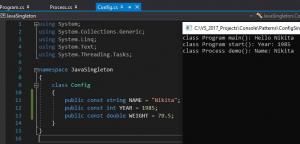 Отчёт от 17542 за Singleton / Singleton - Config - Class