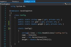 Отчёт от 17542 за Singleton / Singleton - Config - FileReader