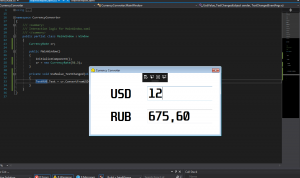 Отчёт от 17663 за Простой WPF  / WPF. Конвертер валюты. Класс конвертации.