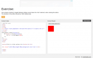 Отчёт от 17947 за Знакомство с jQuery / Эффекты скольжения и базовая анимация