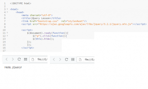 Отчёт от 1803 за Знакомство с jQuery / Синтаксис и простейший пример
