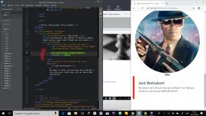 Отчёт от 19475 за Bootstrap-4 первые шаги / Об авторе - отступы, цвета, закругления