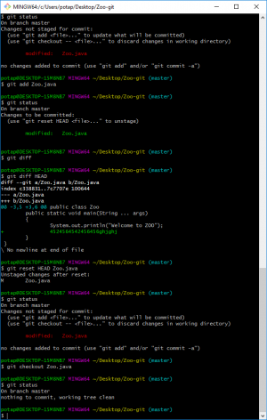 Отчёт от 1950 за Система Git / git commit reset diff