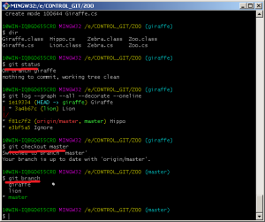 Отчёт от 20071 за Система Git / git branch giraffe