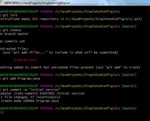 Отчёт от 20167 за Singleton / Singleton - Config - Git init
