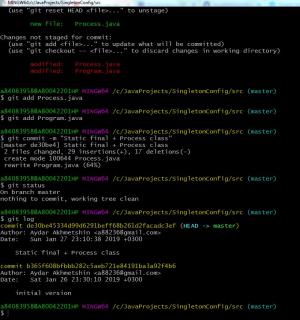 Отчёт от 20167 за Singleton / Singleton - Config - Git add