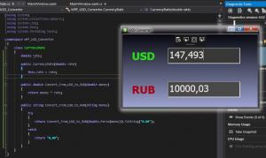 Отчёт от 20528 за Простой WPF  / WPF. Конвертер валюты. Класс конвертации.