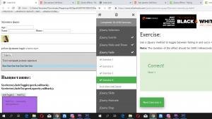 Отчёт от 21090 за Знакомство с jQuery / Эффекты появления и исчезновения
