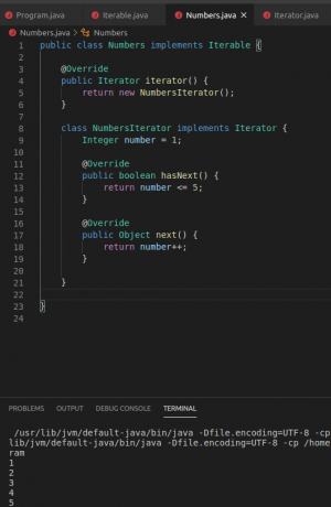 Отчёт от 24765 за Iterator / Iterator - Numbers - Inner class