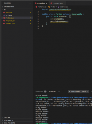 Отчёт от 24765 за Observer / Observer - School Bell - java.util.Observable