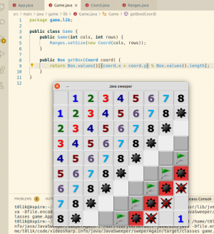 Отчёт от 24765 за Java Sweeper / Игровая координата