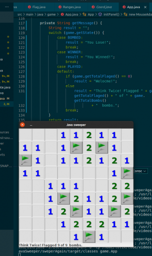 Отчёт от 24765 за Java Sweeper / Телеграмма о флажках