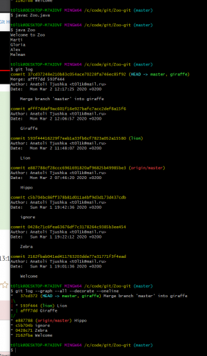 Отчёт от 24765 за Система Git / git merge giraffe lion