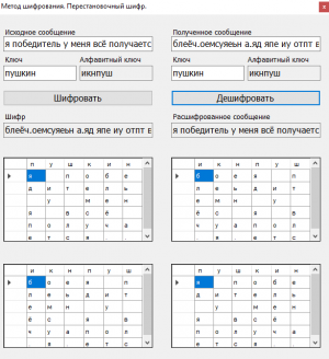 Отчёт от 25450 за Шифрование / Перестановочный шифр - Рефакторинг