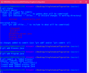 Отчёт от 2639 за Singleton / Singleton - Config - Git add
