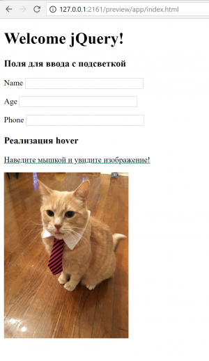 Отчёт от 2773 за Знакомство с jQuery / События и их методы