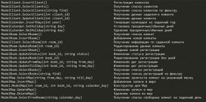 Отчёт от 2773 за БД - Управление гостиницей / Модель. Имена методов.