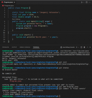 Отчёт от 30514 за Singleton / Singleton - Config - Git init