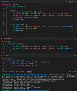 Отчёт от 30514 за Singleton / Singleton - Config - Class