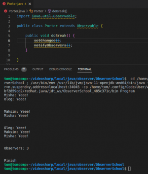 Отчёт от 30514 за Observer / Observer - School Bell - java.util.Observable