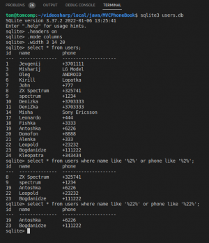 Отчёт от 30514 за MVC шаблон / MVC - PhoneBook - Search - Select LIKE